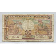 BELGICA 50 FRANCOS 1956 BILLETE EN BUEN ESTADO